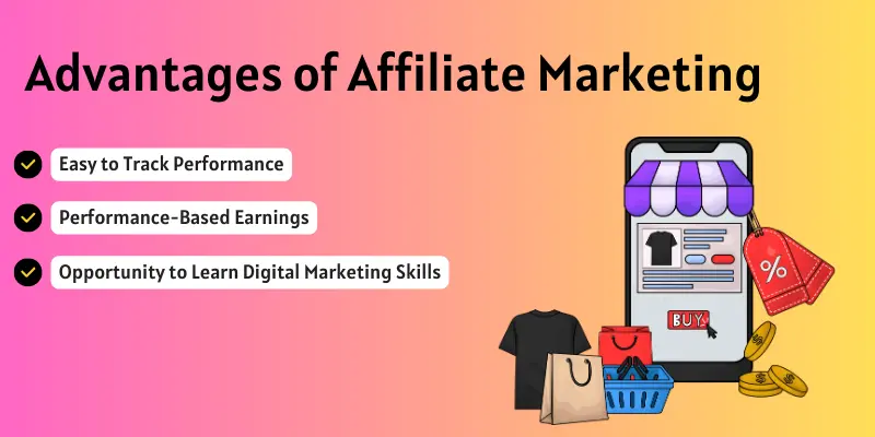 Advantages of affiliate marketing image.