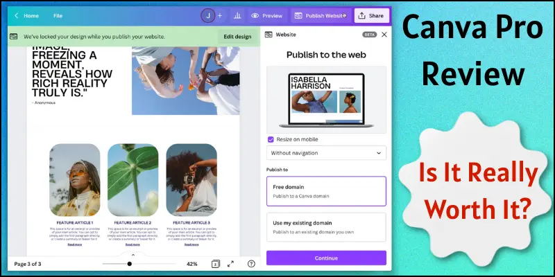 Canva pro dashboard image.