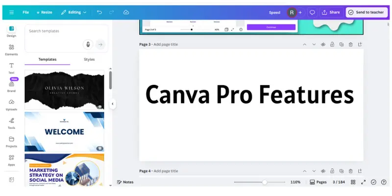 Canva pro features image.