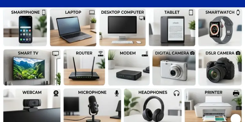 Digital devices examples with names and images
