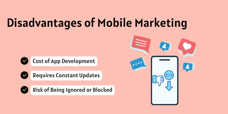 Disadvantages of mobile marketing image.